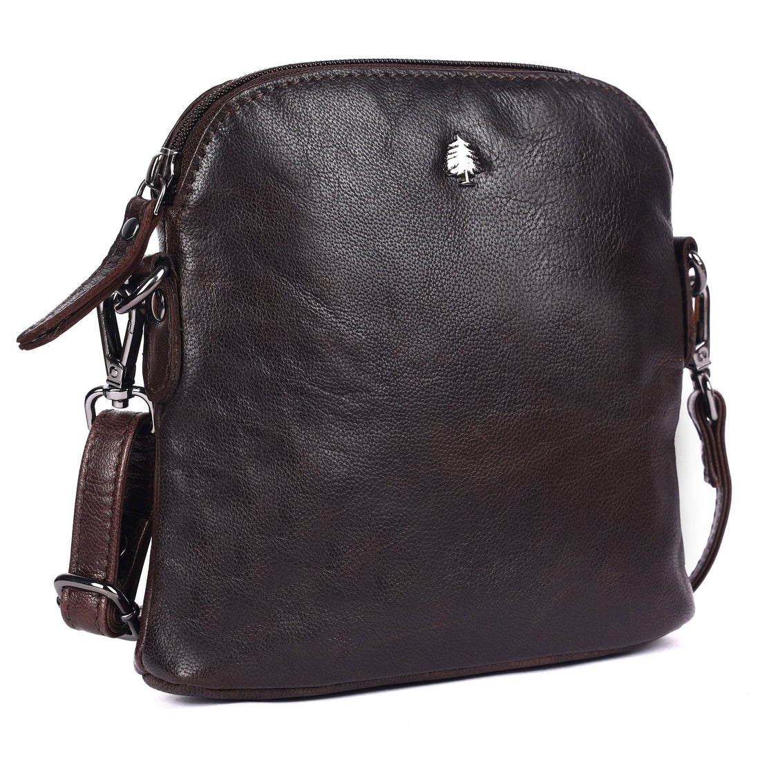 Alder Leather Crossbody Bag – Genuine Leather Sling Bag for Women (Dark Brown)