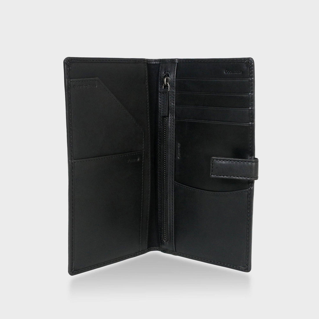 Black Leather Travel Wallet 
