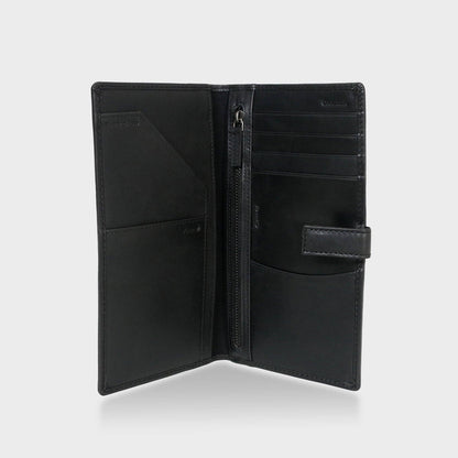 Black Leather Travel Wallet 