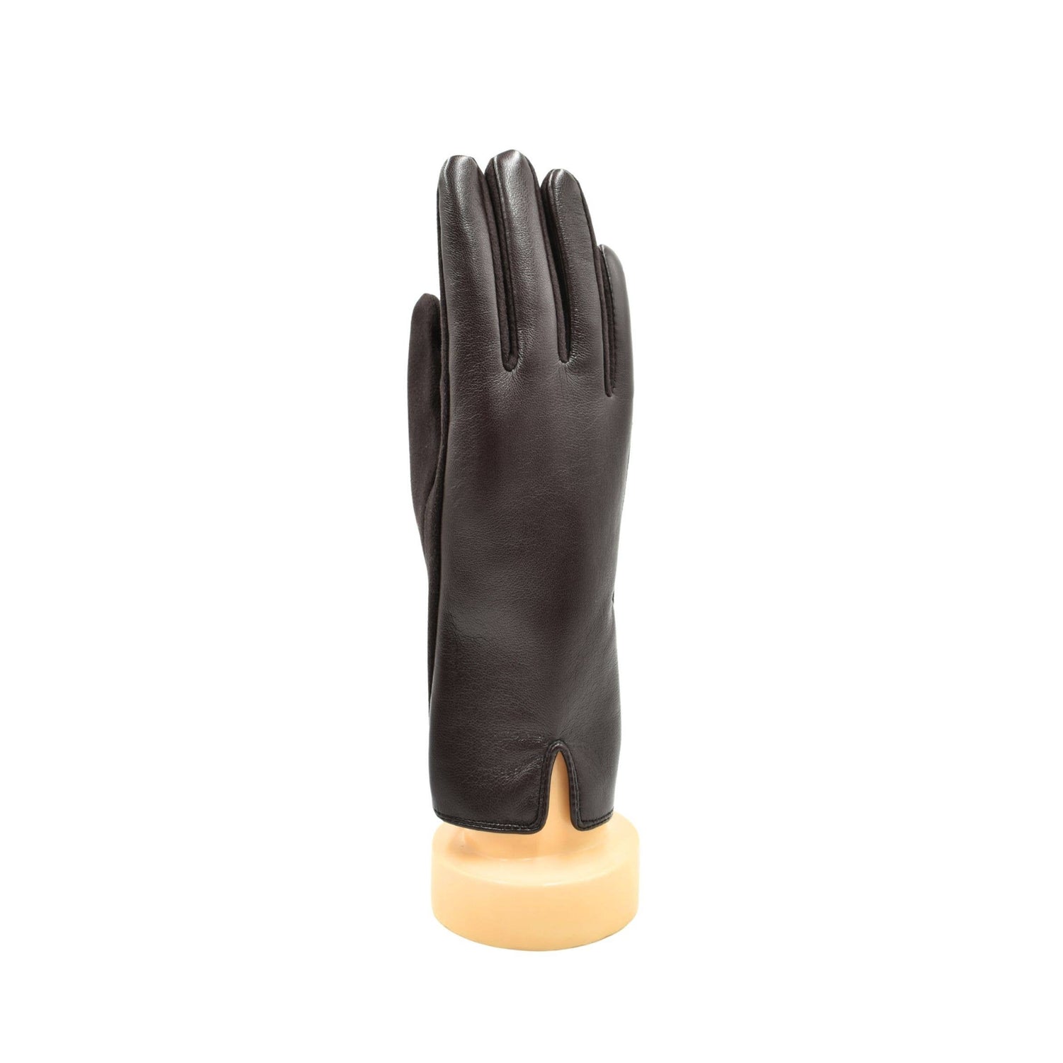 THSG1160: Chocolate: Faux Leather Gloves