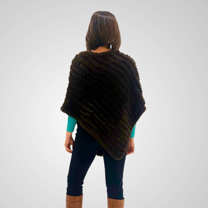THSP1065: Brown: Faux Fur Poncho
