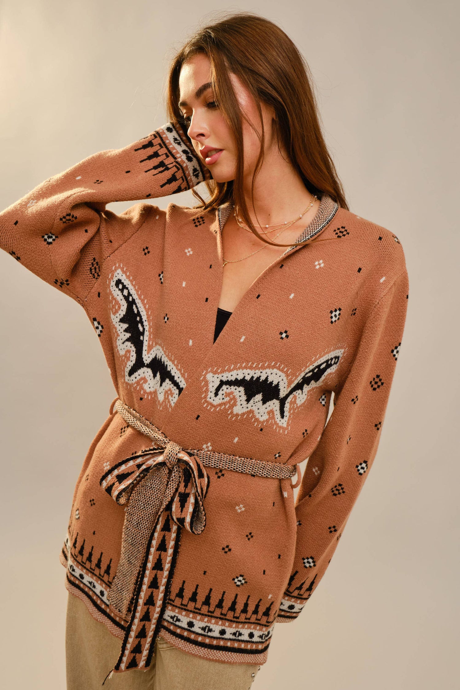 Cowboy Knit Belted Cardigan