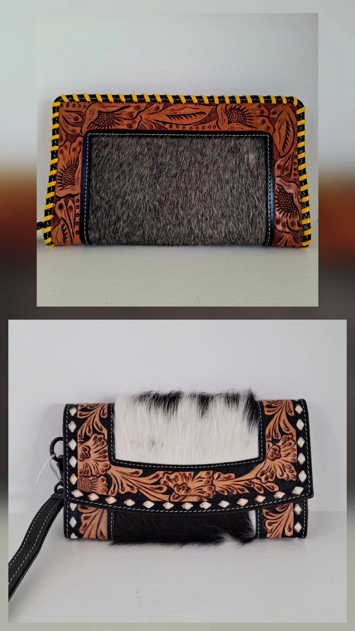 Genuine Cow Hide Clutch Purse