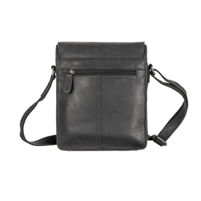 Leather Shoulder Bag Black - Hobart GW834BLK