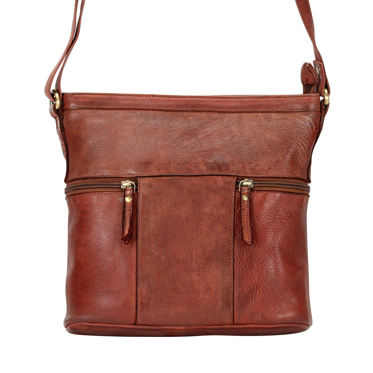 The Rivera Crossbody Bag — Soft Washed Leather Shoulder Bag with Dual Pockets