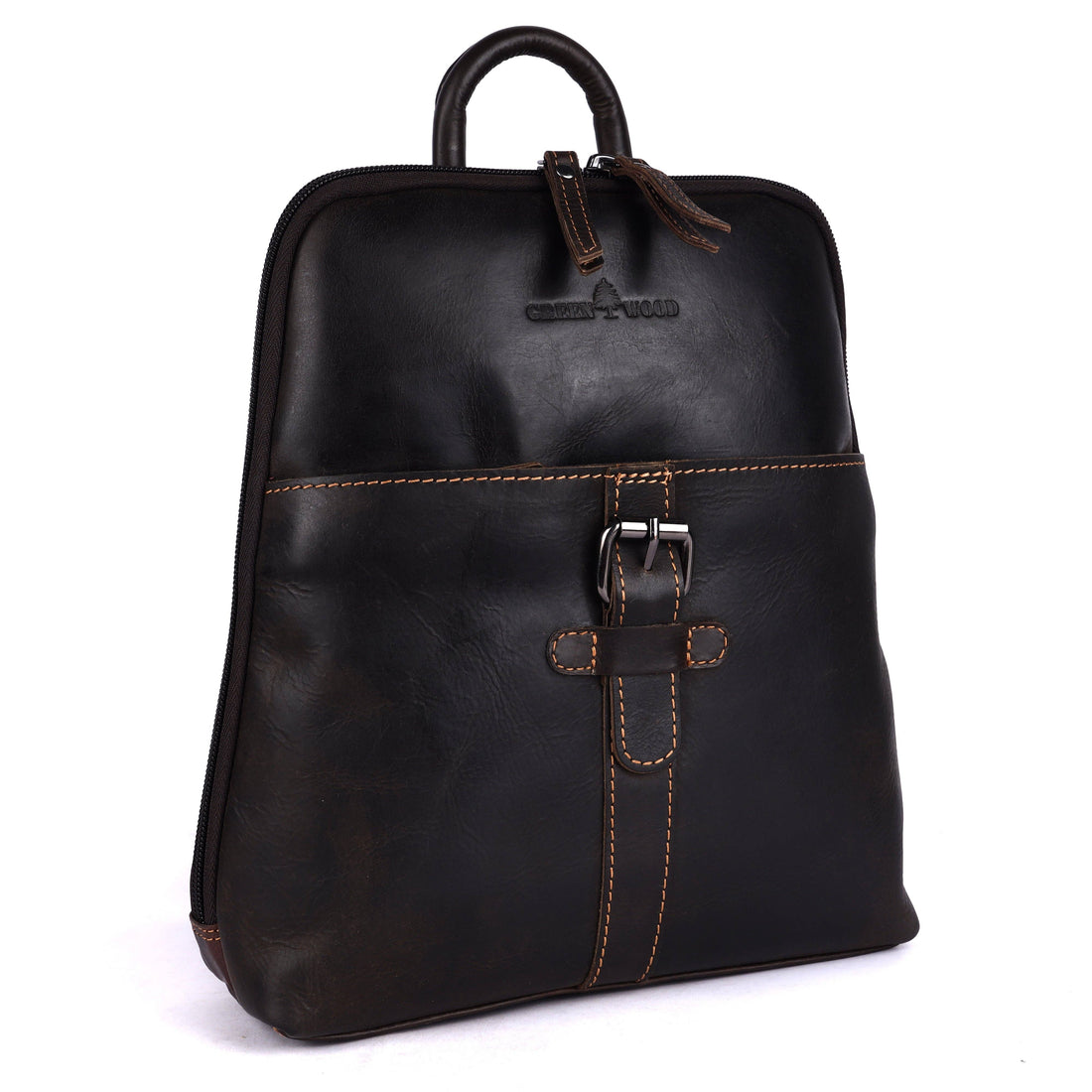 Greenwood Hartley Leather Backpack Dark Brown