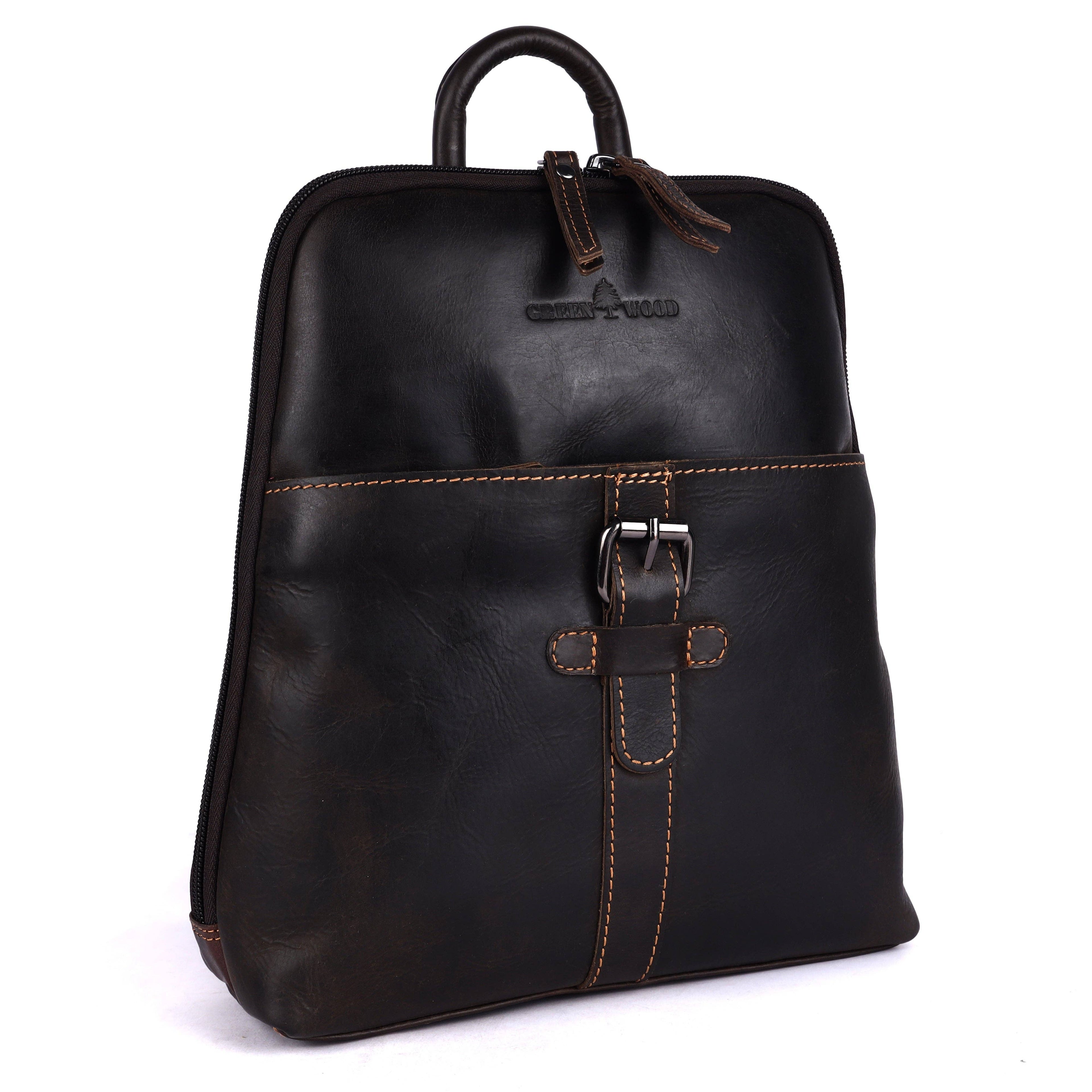 Greenwood Hartley Leather Backpack Dark Brown