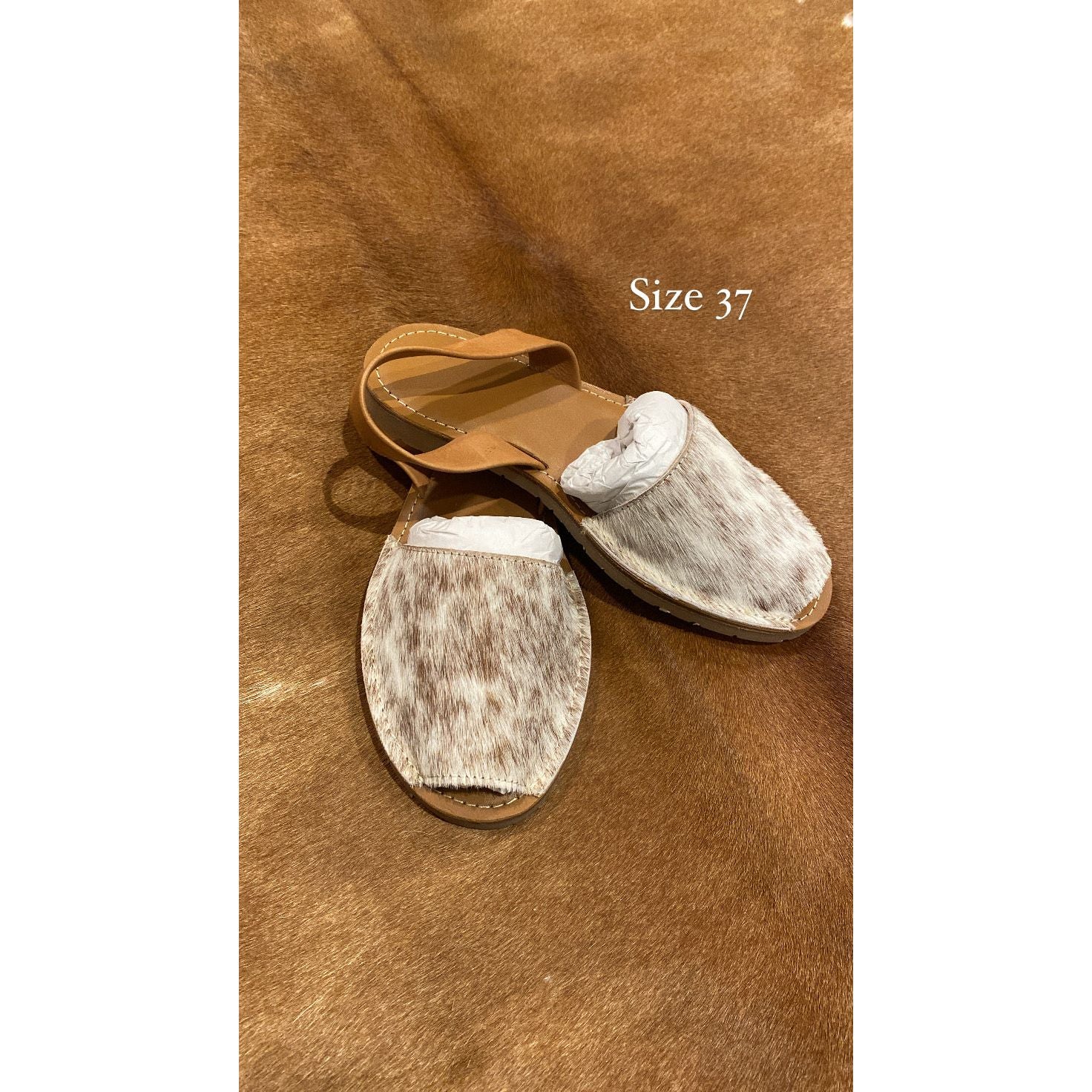 Cowhide Shoes Sling back