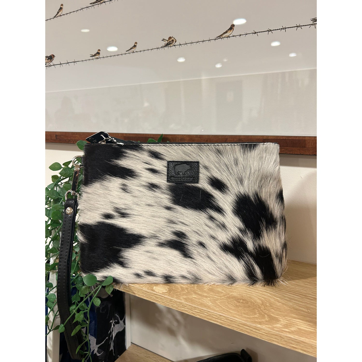 Large Hide Black Clutch 