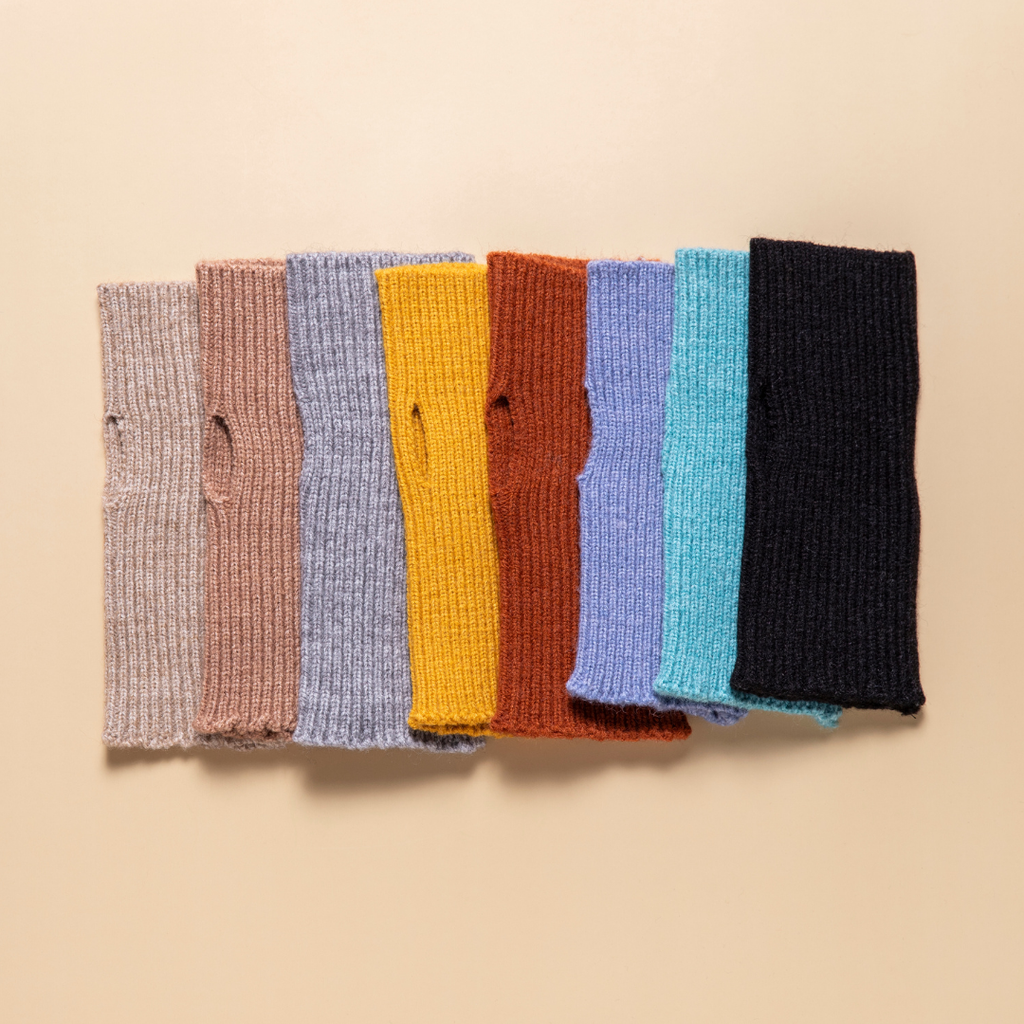 Ribbed Fingerless Gloves