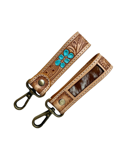 Tooling Leather and Cowhide Sleek Keyring – CA20