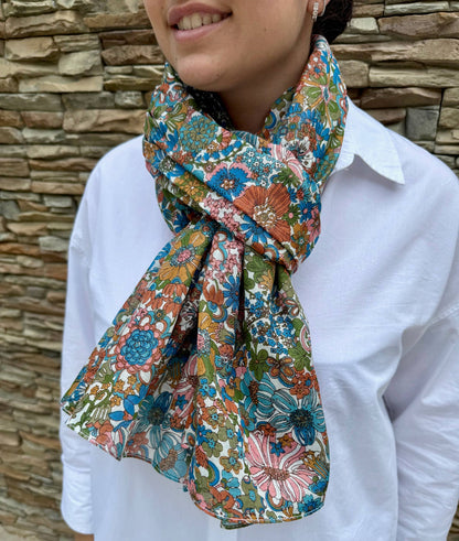 Floral printed 100% cotton scarf pareo 3