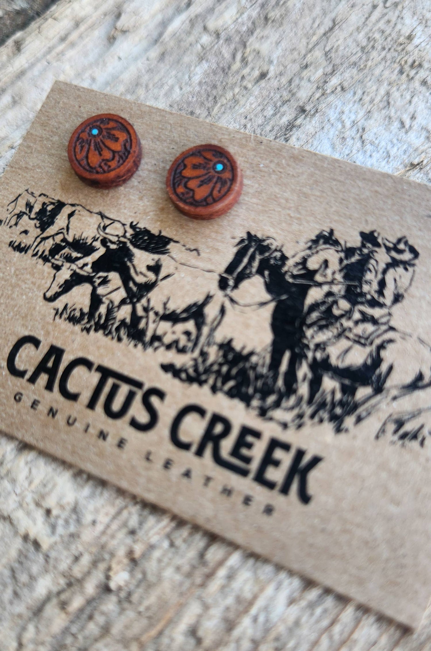 &quot;Mini Millie&quot; Handmade Genuine Leather Stud Earrings