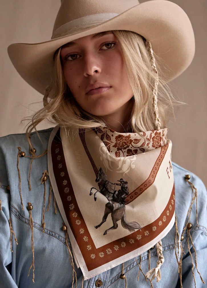 FAR MER by Whitney - Paisley Polomino Silk Scarf