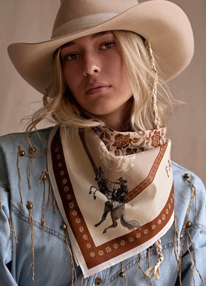 FAR MER by Whitney - Paisley Polomino Silk Scarf