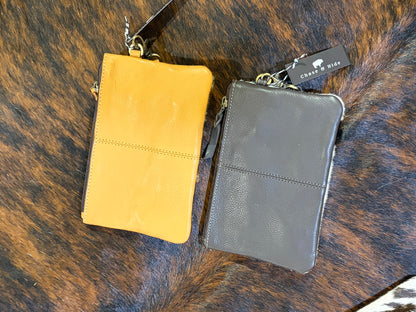 Mia Hide &amp; Tooled Leather Clutch 