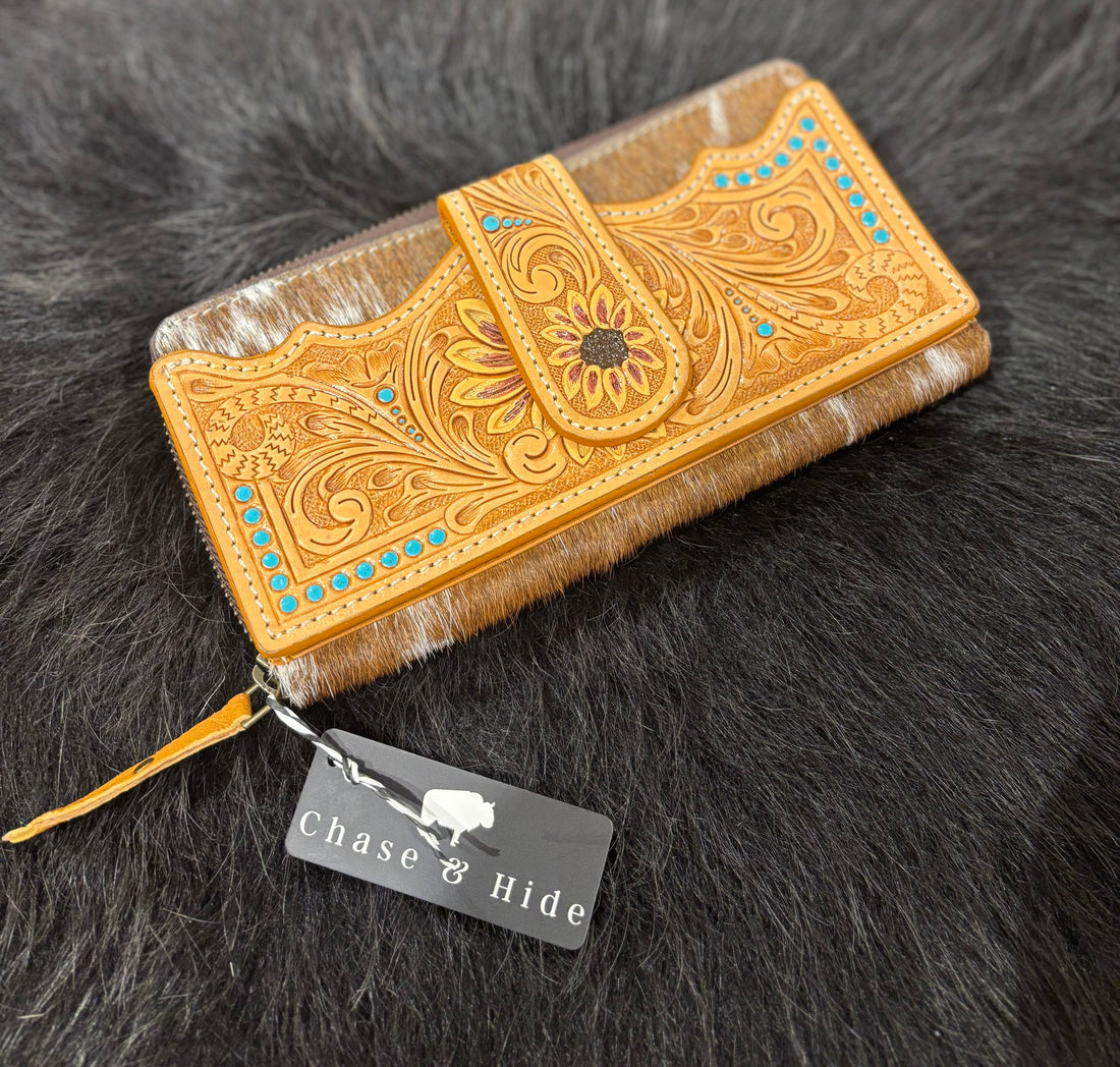 Sunflower Tooling Wallet - AB34