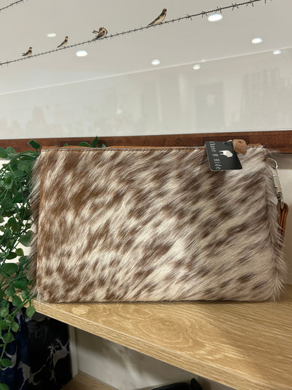 Large Hide Tan Clutch 