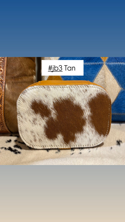 Small Cowhide &amp; leather Jewellery Box 