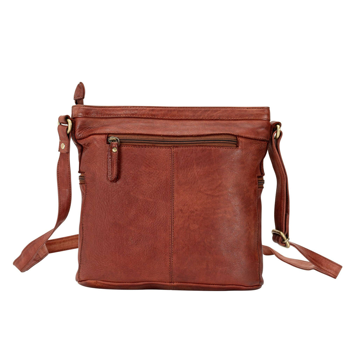 The Rivera Crossbody Bag — Soft Washed Leather Shoulder Bag with Dual Pockets