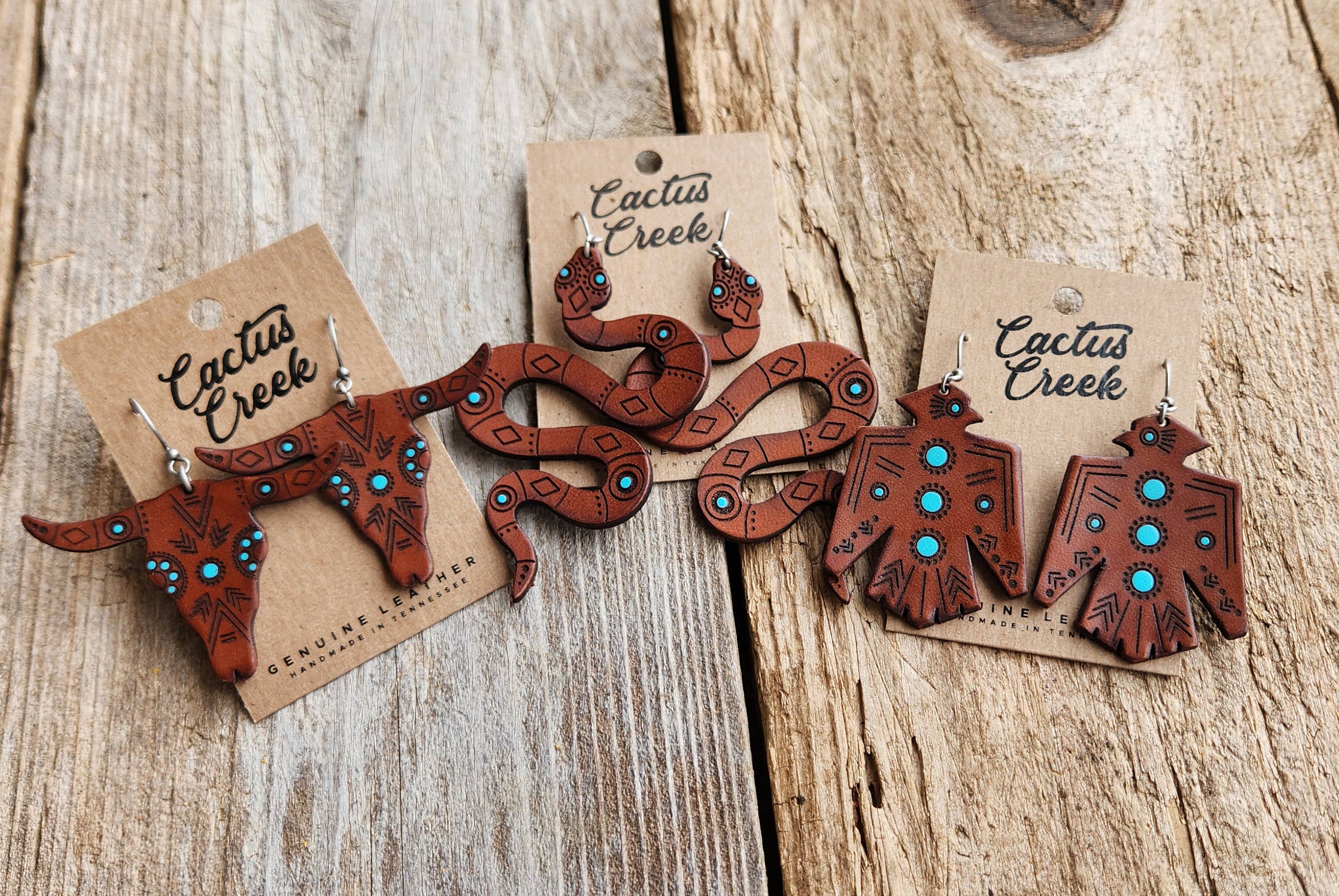 Southwestern Collection - Handmade  Leather Earrings