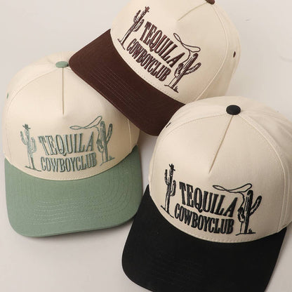 TEQUILA COWBOY CLUB 3D Letter Embroidery Two-Tone Trucker