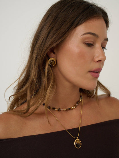 Talia Tiger Eye Earring