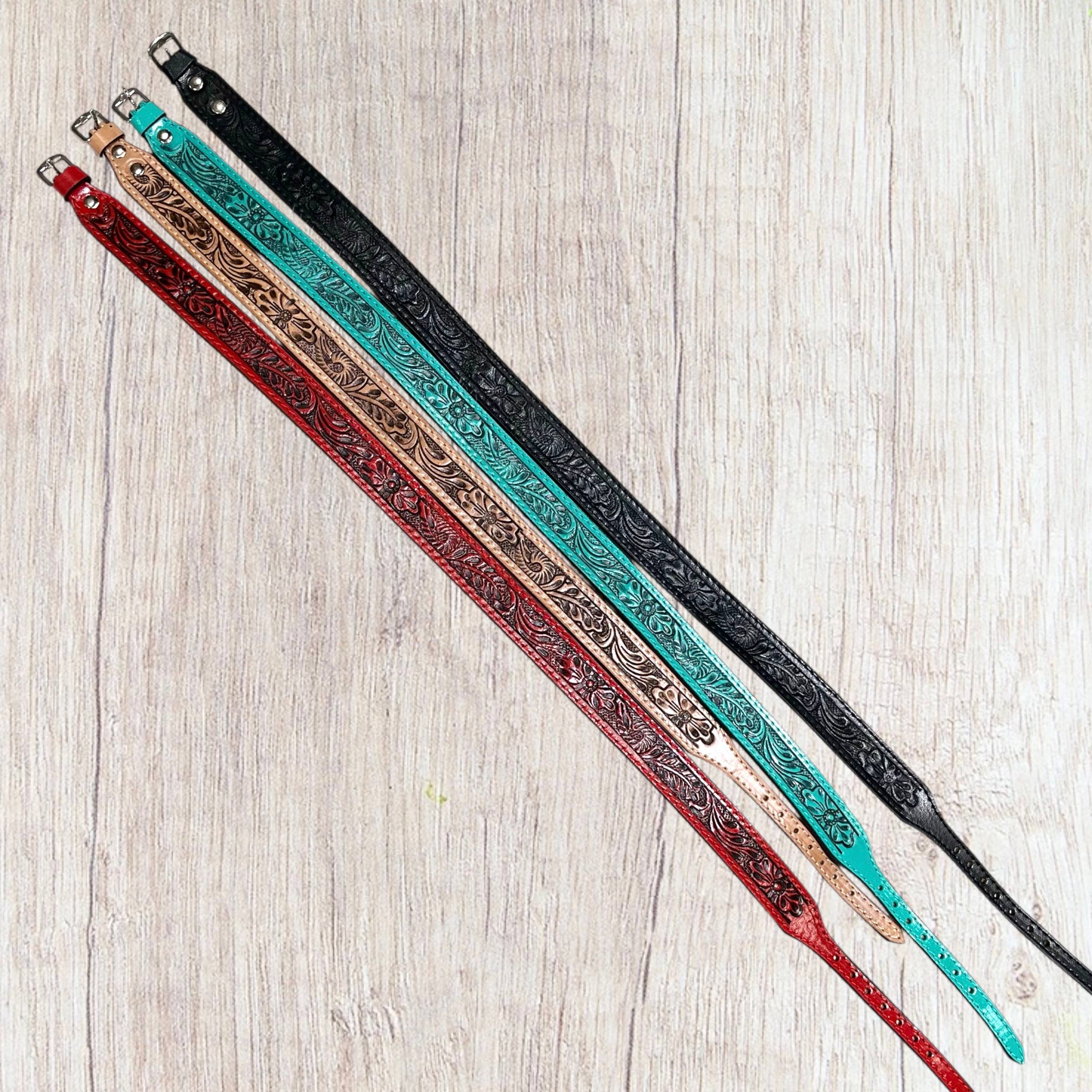 Tooled leather hat band 