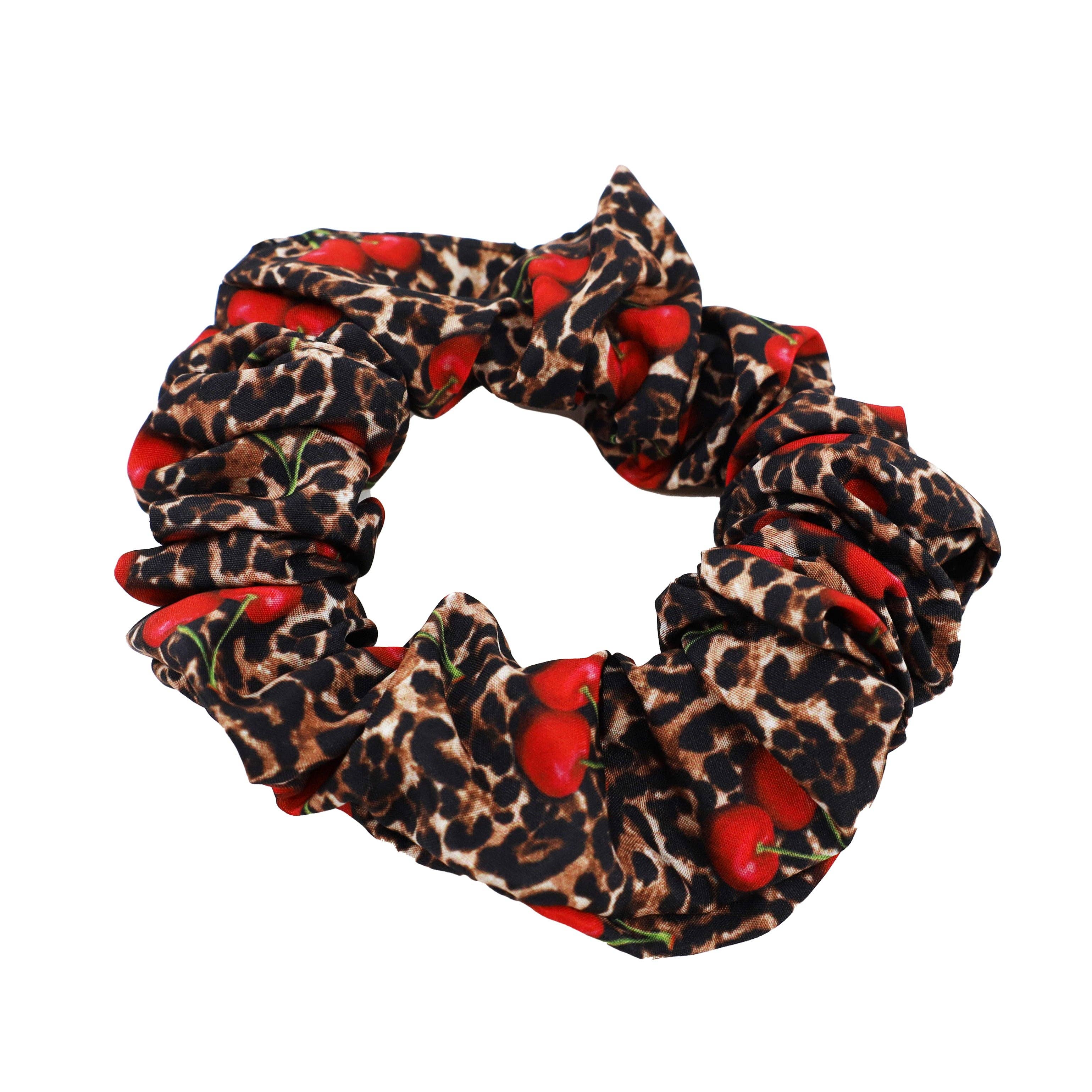 Leopard Cherries: Scrunchie