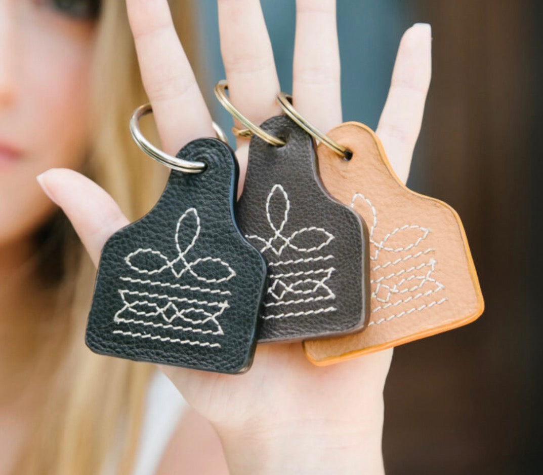 Bootstitch Cattle Tag Keychain 
