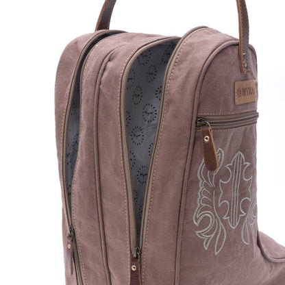 Sunstone Cotton &amp; Leather Boot Bag in Sandy Taupe