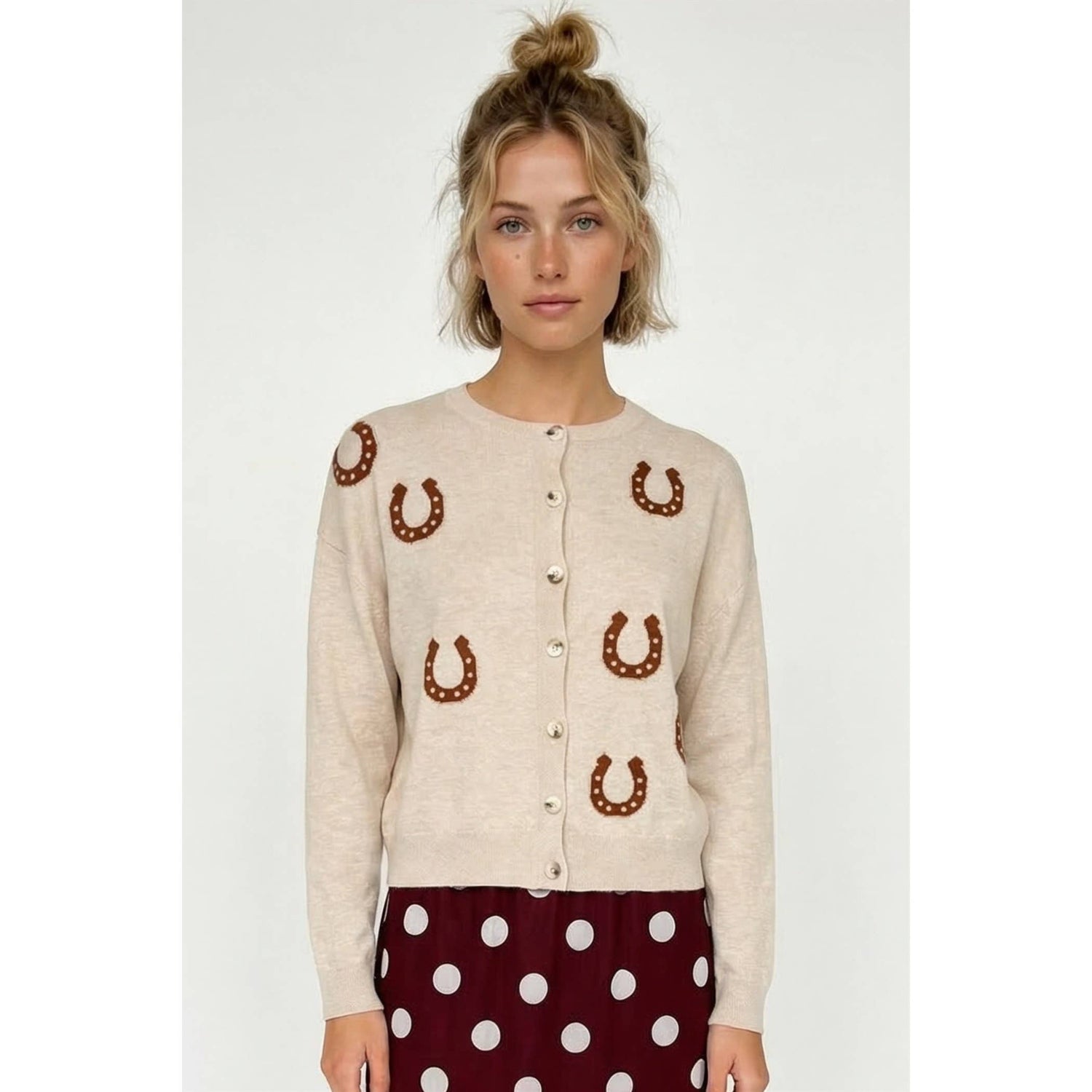 Horse Shoe Button Up Cardigan