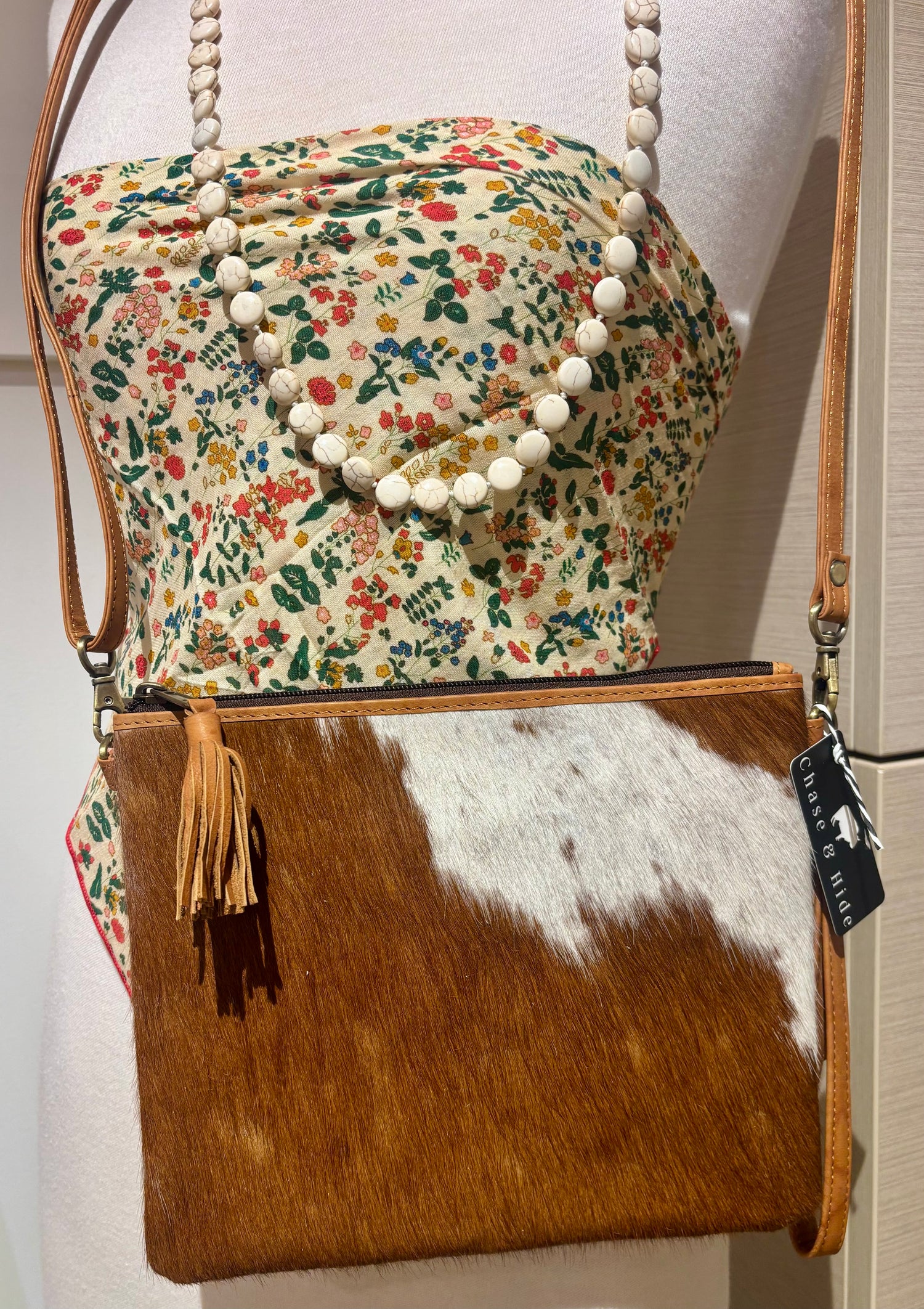 Cowhide clutch bag 