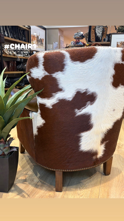 Cowhide Leather Arm Chair