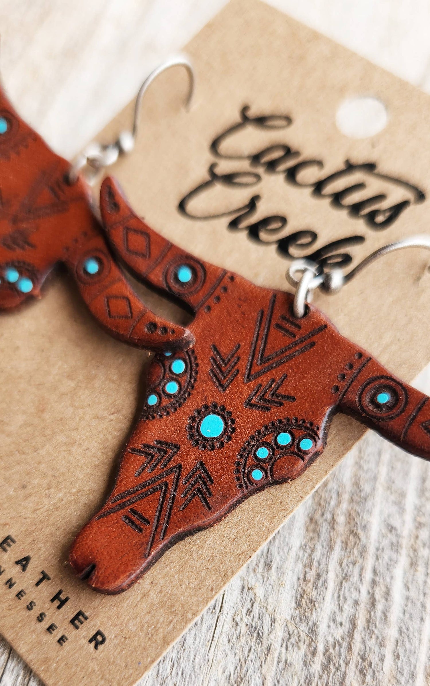 Southwestern Collection - Handmade  Leather Earrings