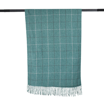 THSS2815: Emerald Green: Grid Check Scarf