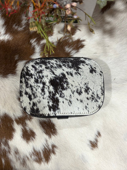 Small Hide and Leather Jewellery Box 