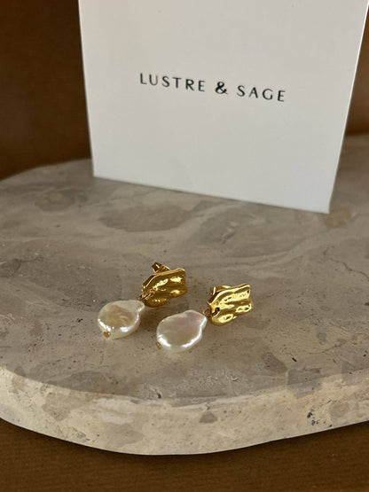 Messina Pearl 18K Gold Plated Earrings