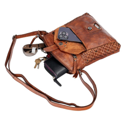 Leather Shoulder Bag - Elsa Cognac WS005COG