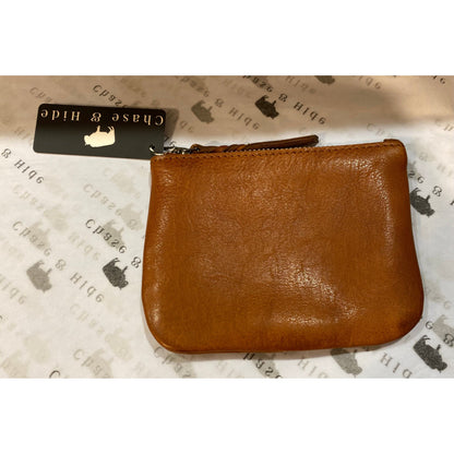 Tan Leather Coin Purse 