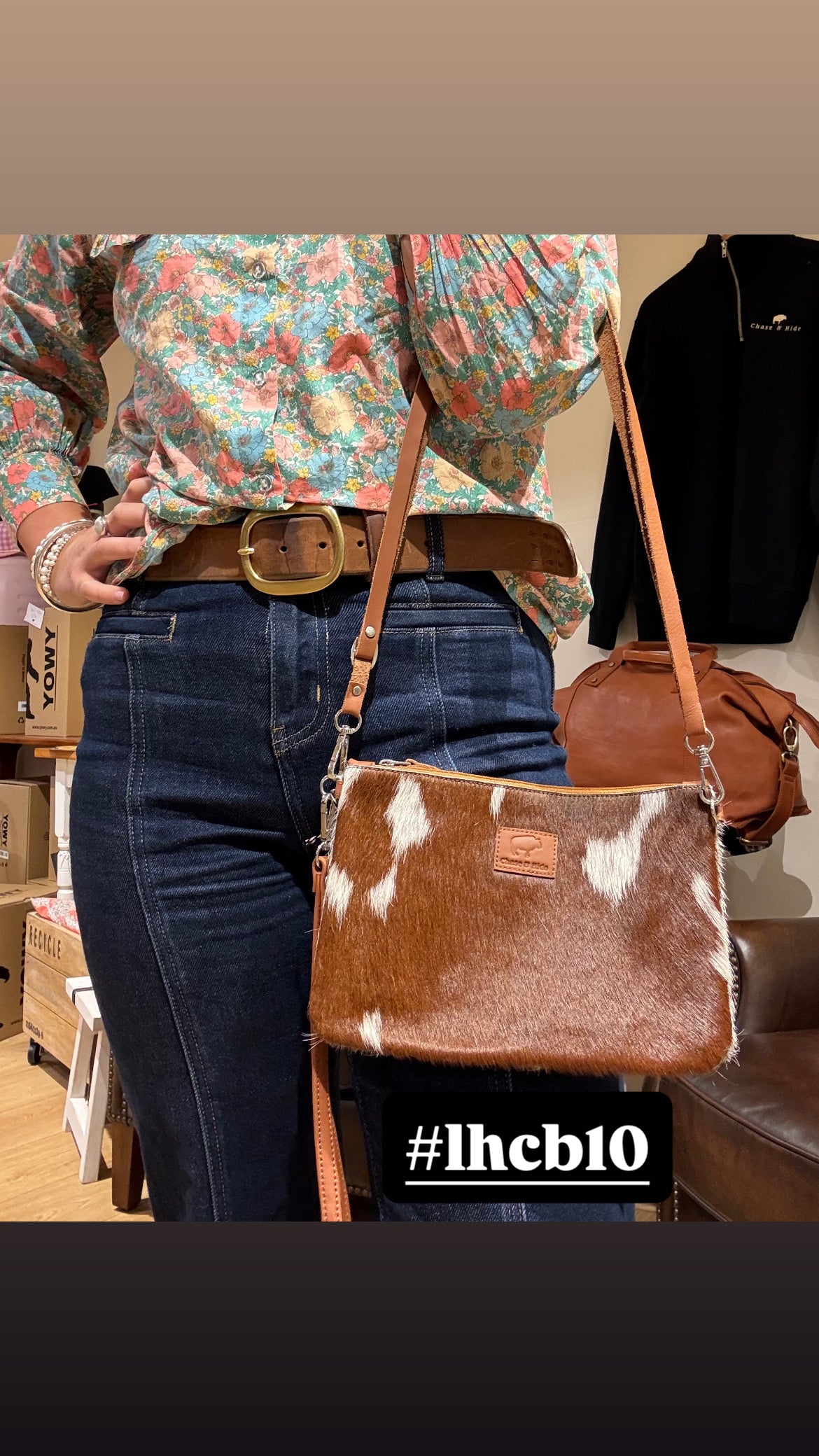Large Hide Clutch/ Crossbody bag 