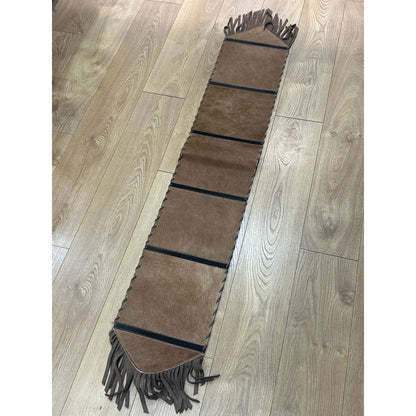 Plain Cowhide Table runner with tassels 