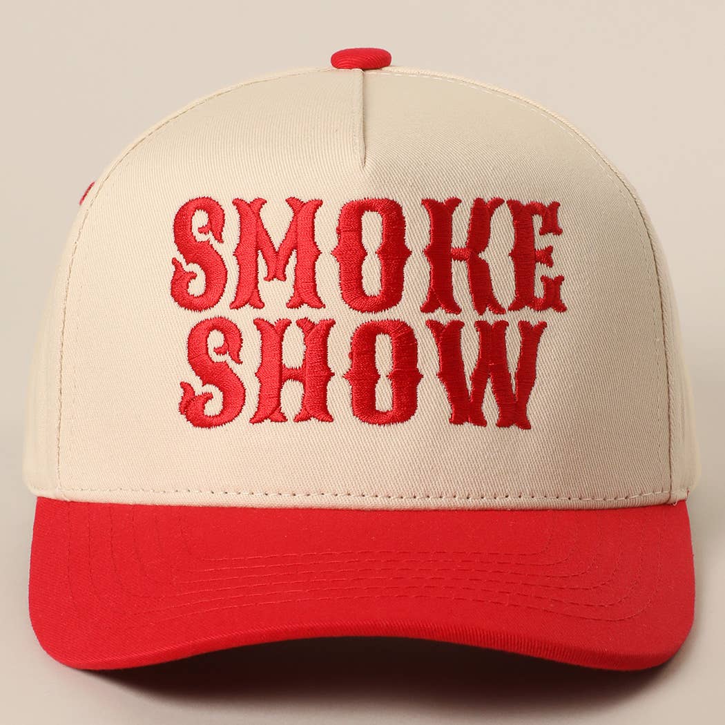 SMOKE SHOW Typographic Embroidery Baseball Cap