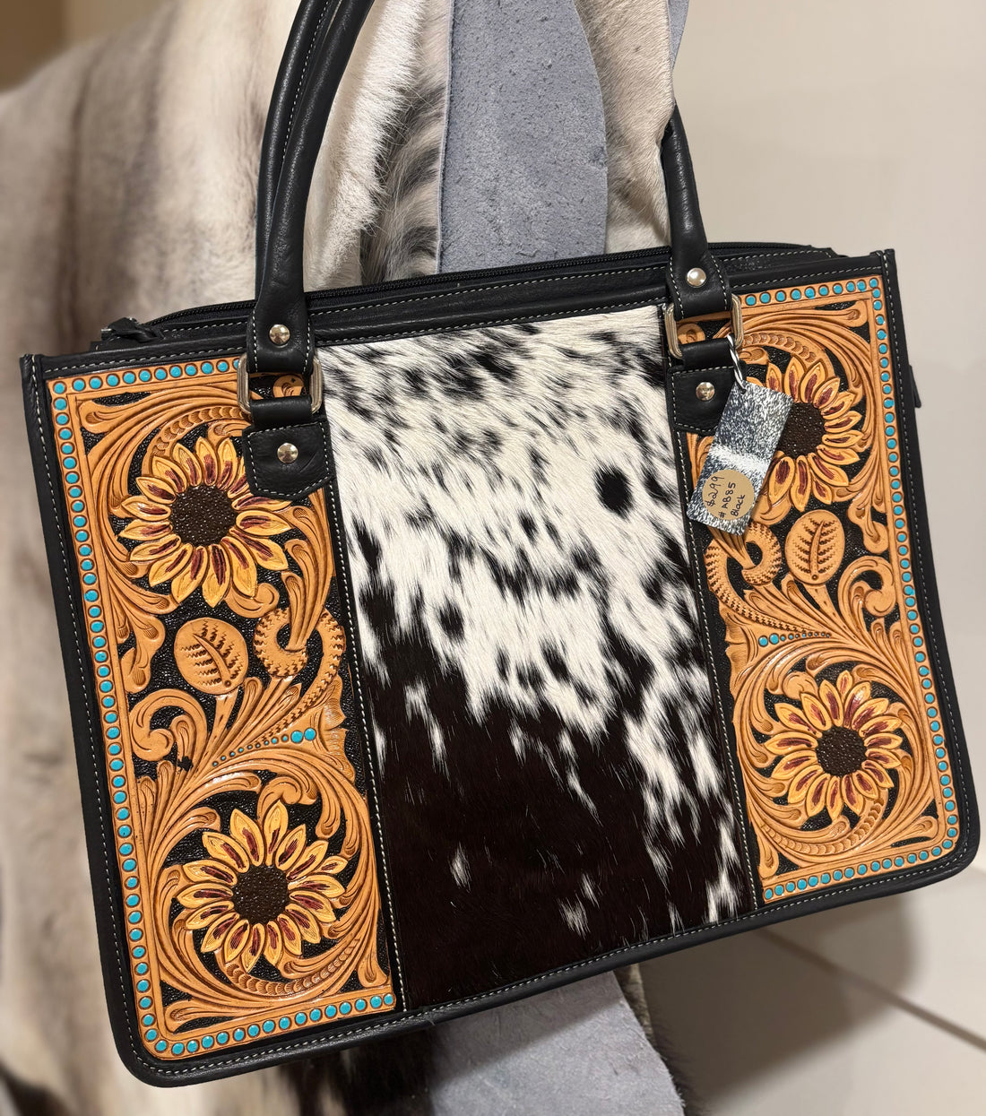 Sunflower Tooling Tote Bag - AB85