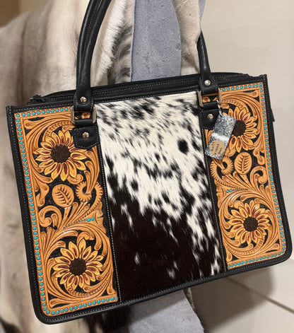 Sunflower Tooling Tote Bag - AB85