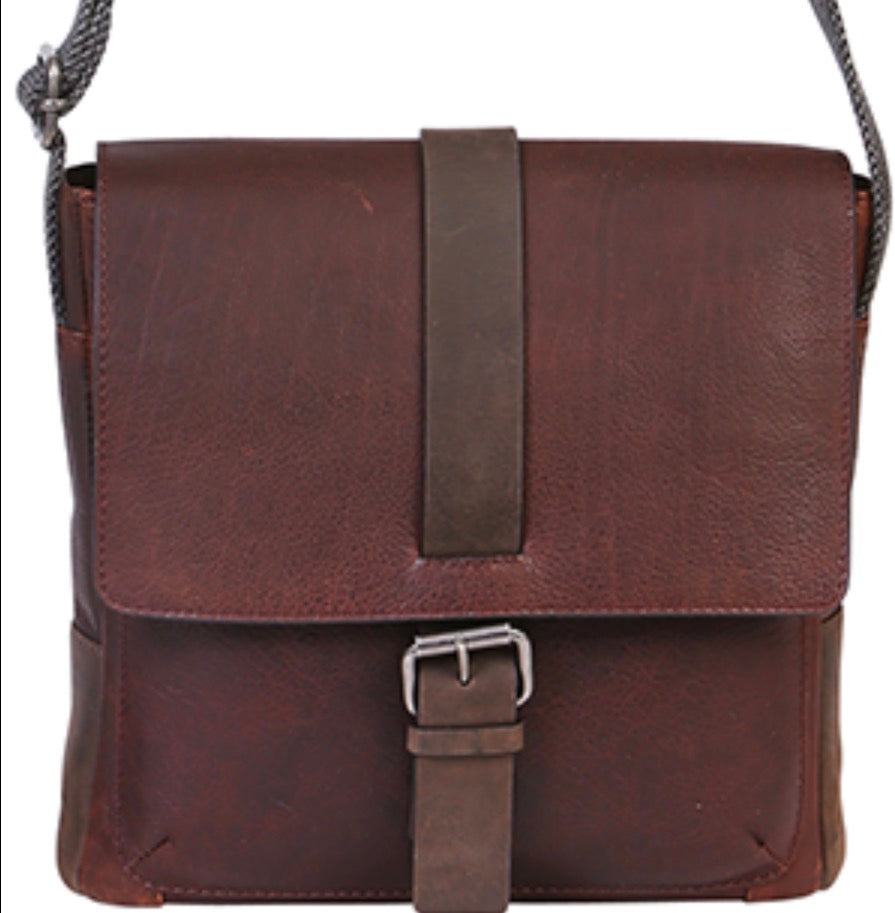 Mens Vintage Leather Crossbody Bag 