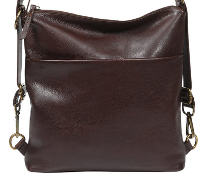 Chocolate leather backpack/shoulder/crossbody bag 