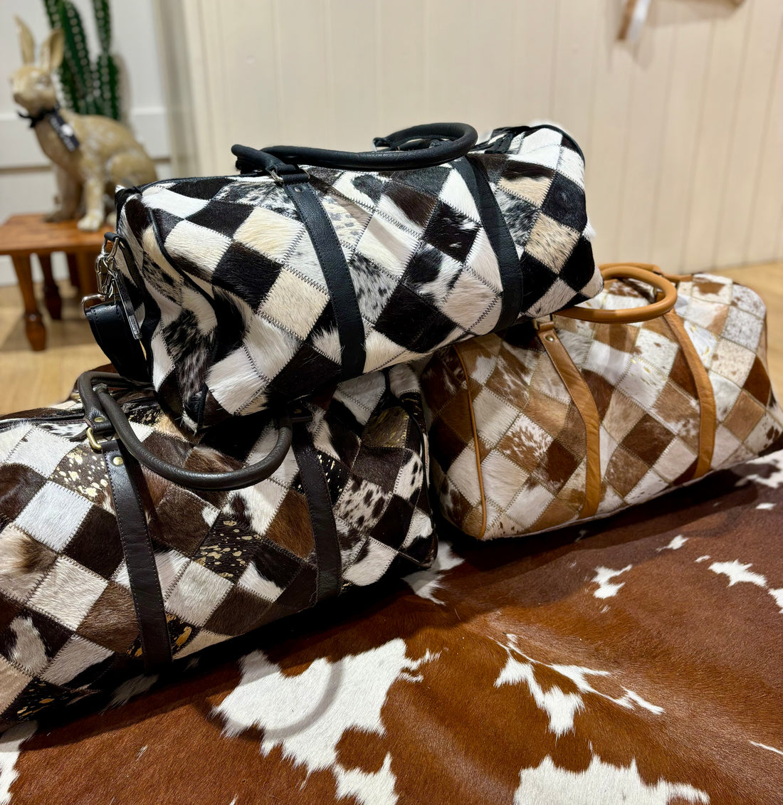 Patchwork Cowhide Travel Bag – AT67