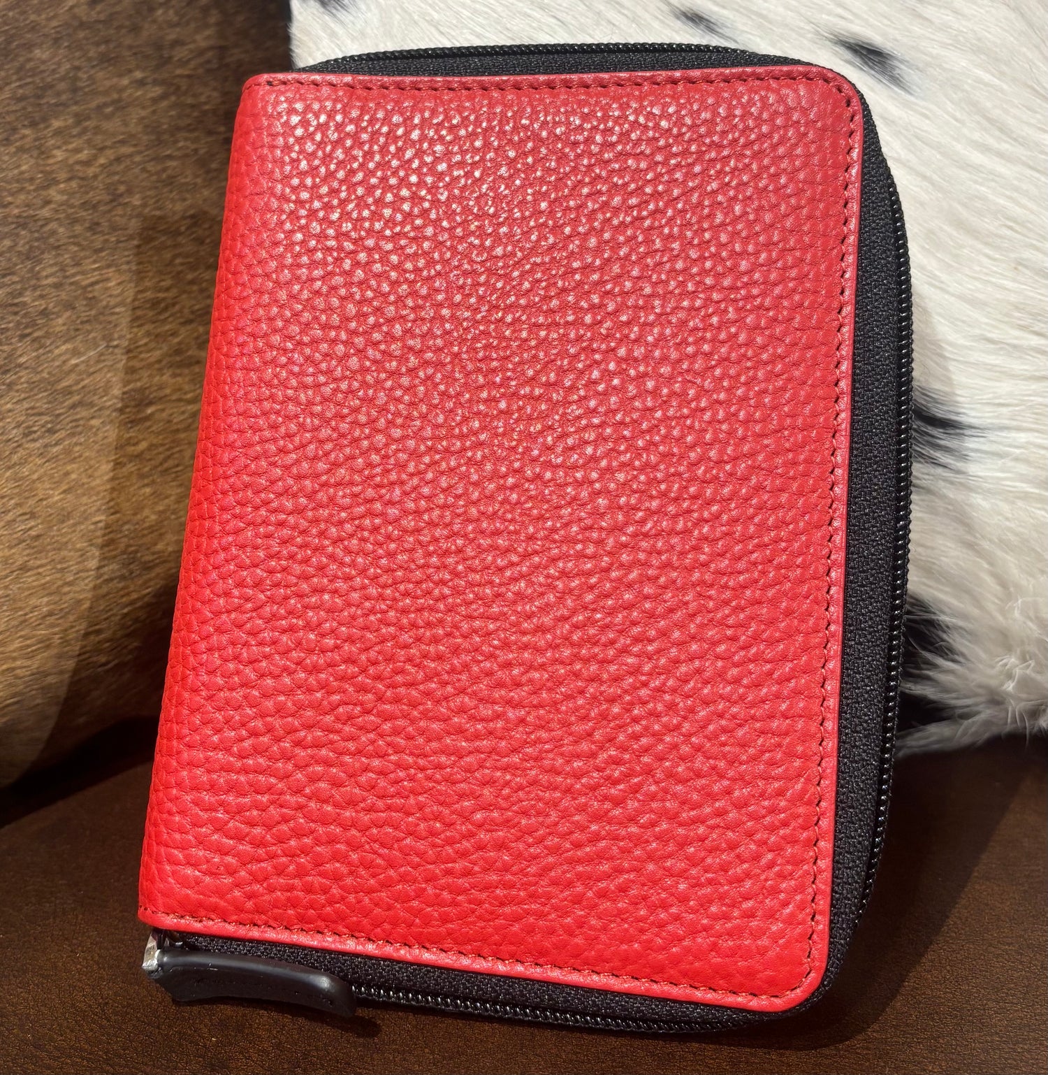 Leather Zip Passport Wallet 
