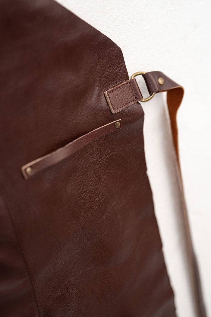 Classic Chestnut Leather Apron Durable, Stylish &amp; Handmade